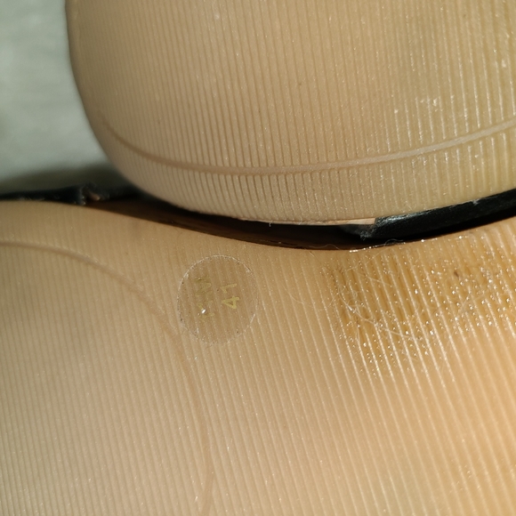 Lucky Brand Size 11 M Black Leather Wedge Sandals - Picture 6 of 6